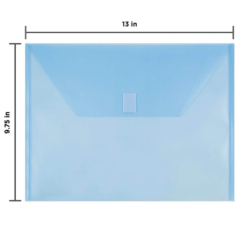 JAM PAPER Plastic Envelopes with Hook & Loop Closure - Letter Booklet - 9 3/4 x 13 - Blue - 12/Pack - Image 3